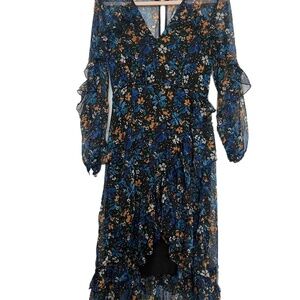 La Maison Talulah High Low Midi Floral Fairycore Flowy Feminine dress